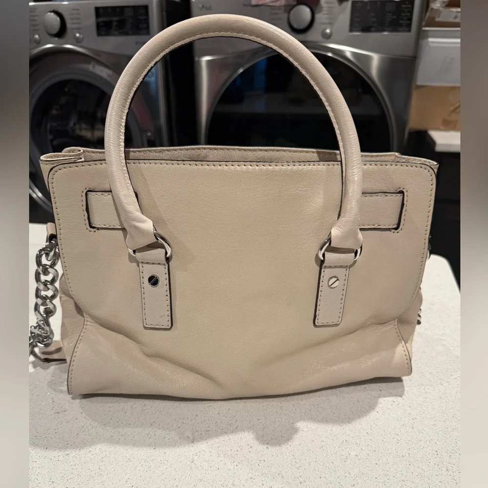 Michael Kors Cream Satchel with Silver Accents - Picture 9 of 10